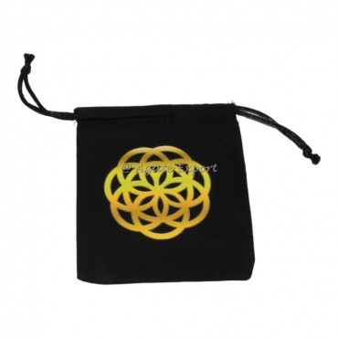 Seed Of Life Black Cotton pouch