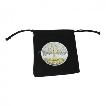 Tree Of Life Black Cotton Pouch