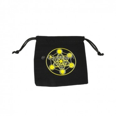 Metatron Printed Black Cotton Pouch