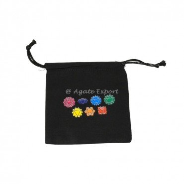 7 Chakra printed black pouch