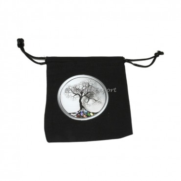 Tree Of Life Black Cotton Pouch