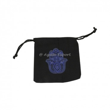 Khamsa Blue Printed Pouch