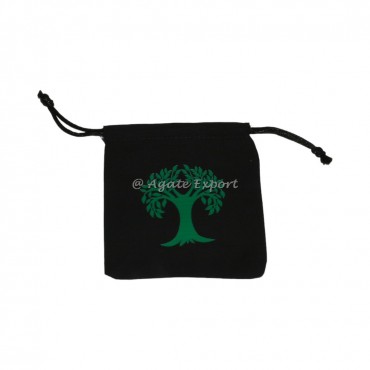 Tree Of Life Accent Printed Black Pouch