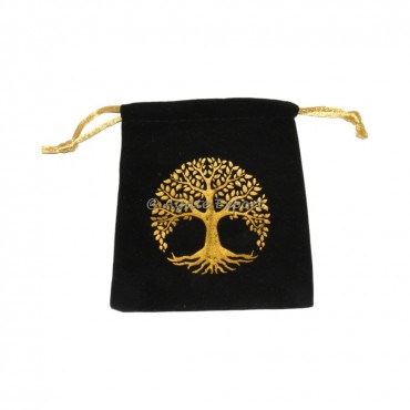 Golden Printed Tree Of Life Bag