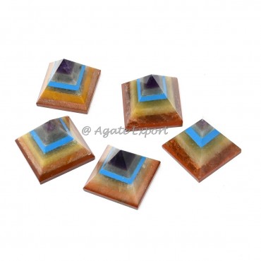 Seven Chakra With Turquoise Small Pyramid