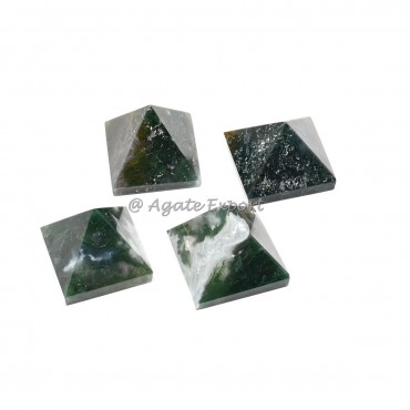 Moss Agate Small Pyramids