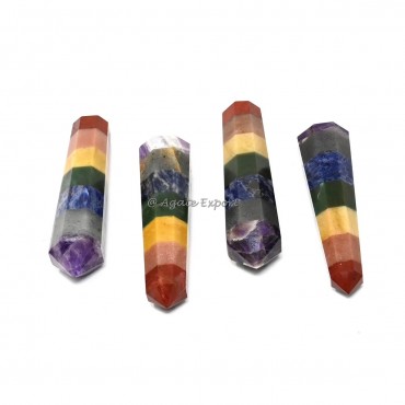 7 Chakra Bonded Double Terminated Point