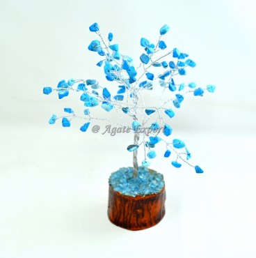 Turquoise 100 Chips Silver Wire Tree