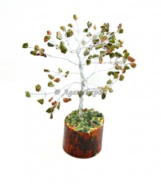 Unakite 100 Chips Silver Wire Tree