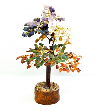 Seven Chakra 300 Chips Tree With Golden Wire